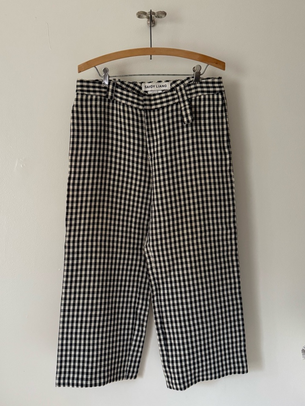 Low Mid-Rise Sandy Liang Gingham Carpenter Trouser.